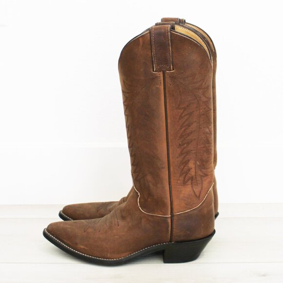 Justin Boots Apache Bay Distressed Brown Leather Womens Cowgirl Boots L4935 6.5B - Picture 7 of 14